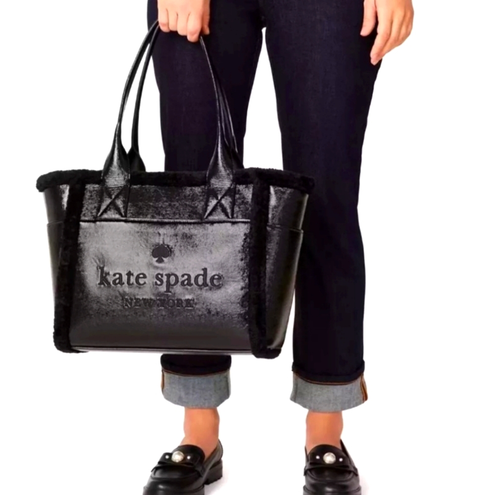 Kate Spade Jett Faux Shearling Large Tote NWT